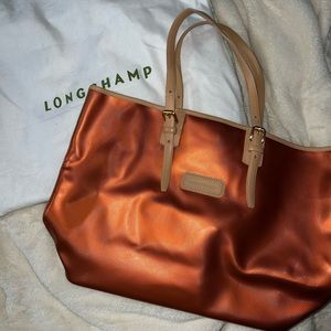 Bronze Orange Longchamp Tote
